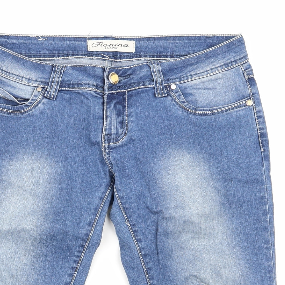 fionina Womens Blue   Cut-Off Shorts Size 2XL