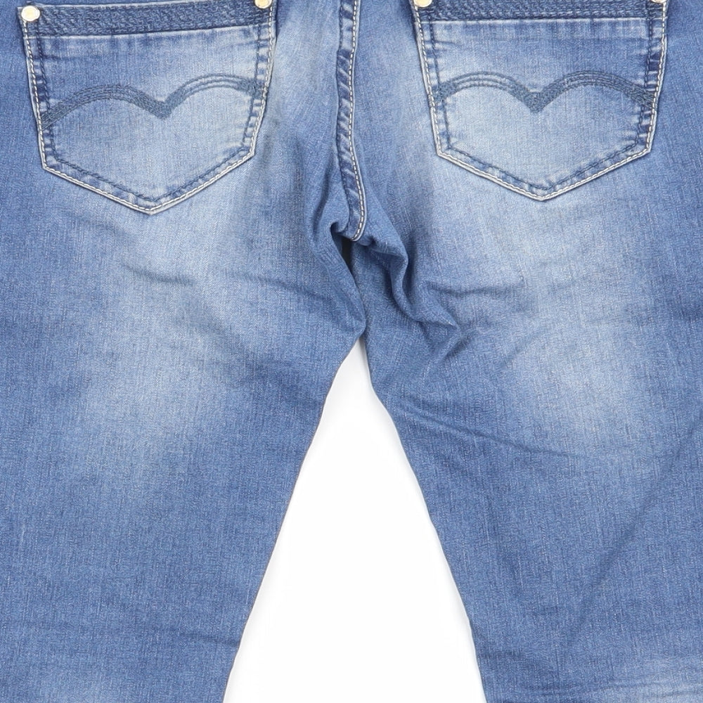 fionina Womens Blue   Cut-Off Shorts Size 2XL