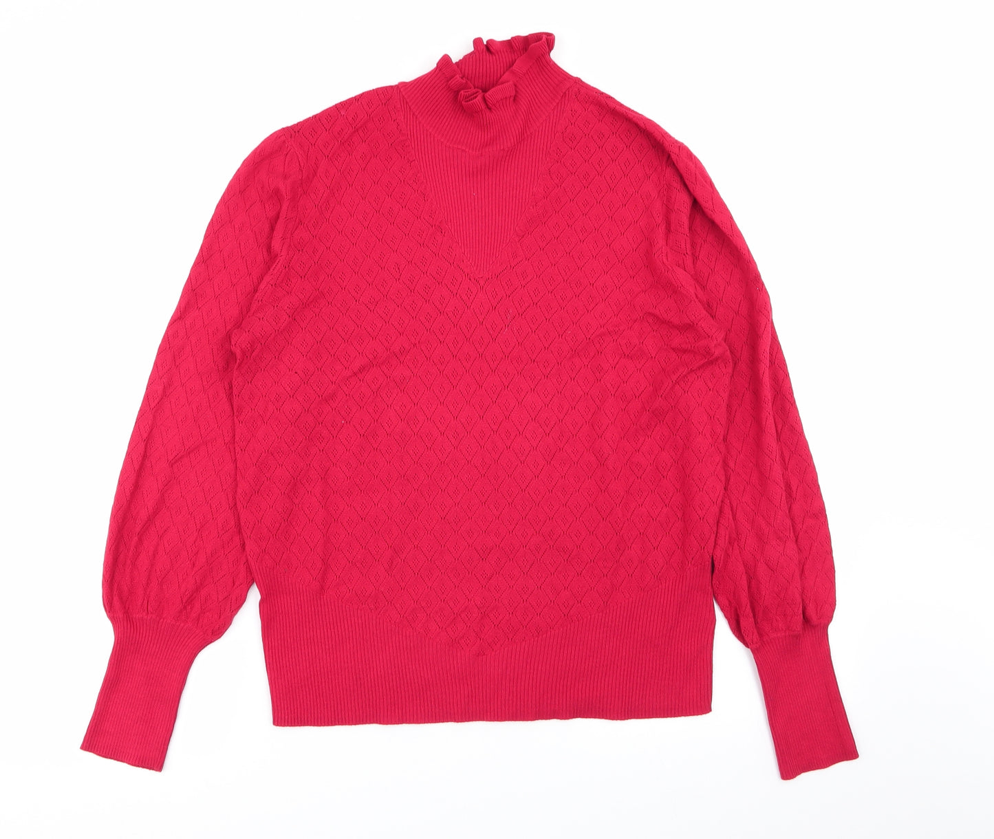 NEXT Womens Red Geometric  Pullover Jumper Size 14