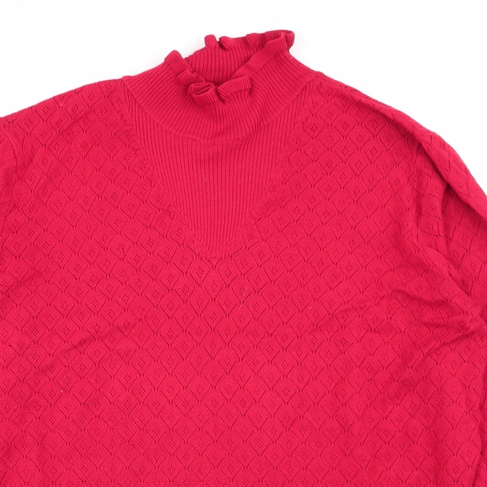 NEXT Womens Red Geometric  Pullover Jumper Size 14