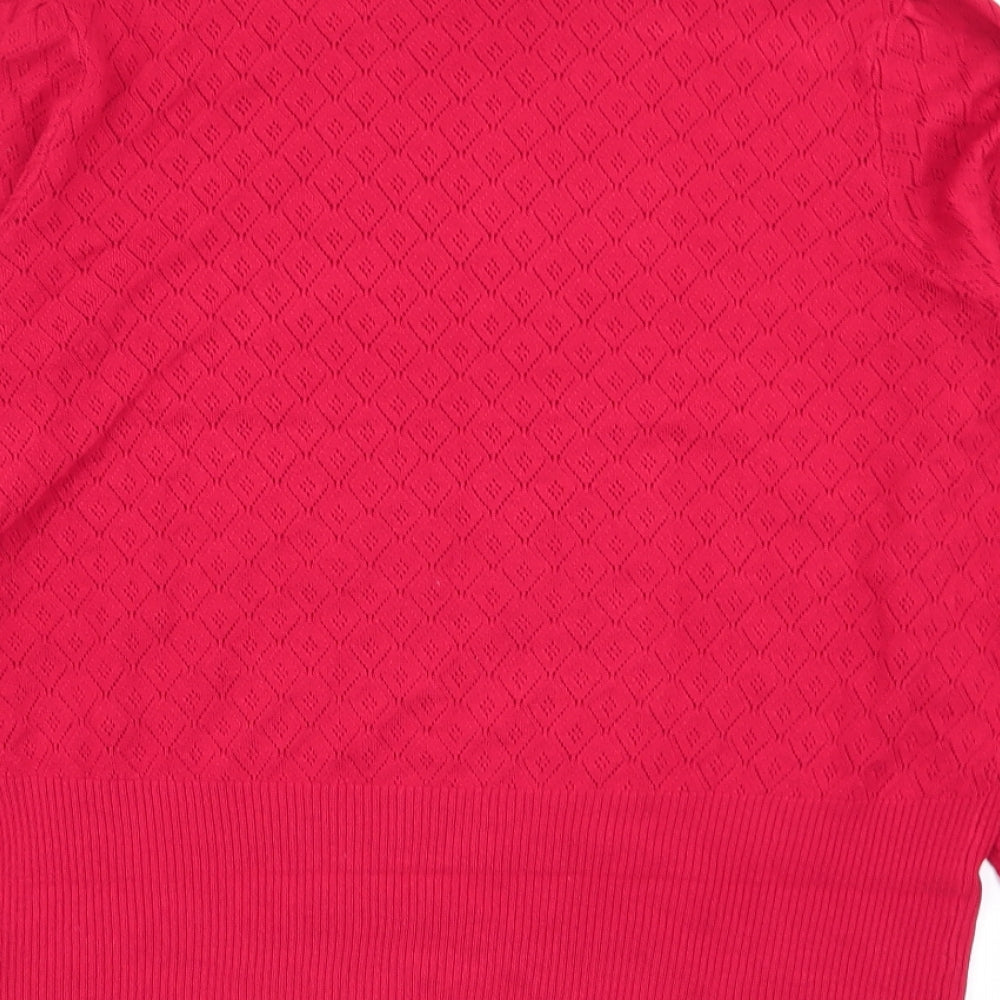 NEXT Womens Red Geometric  Pullover Jumper Size 14