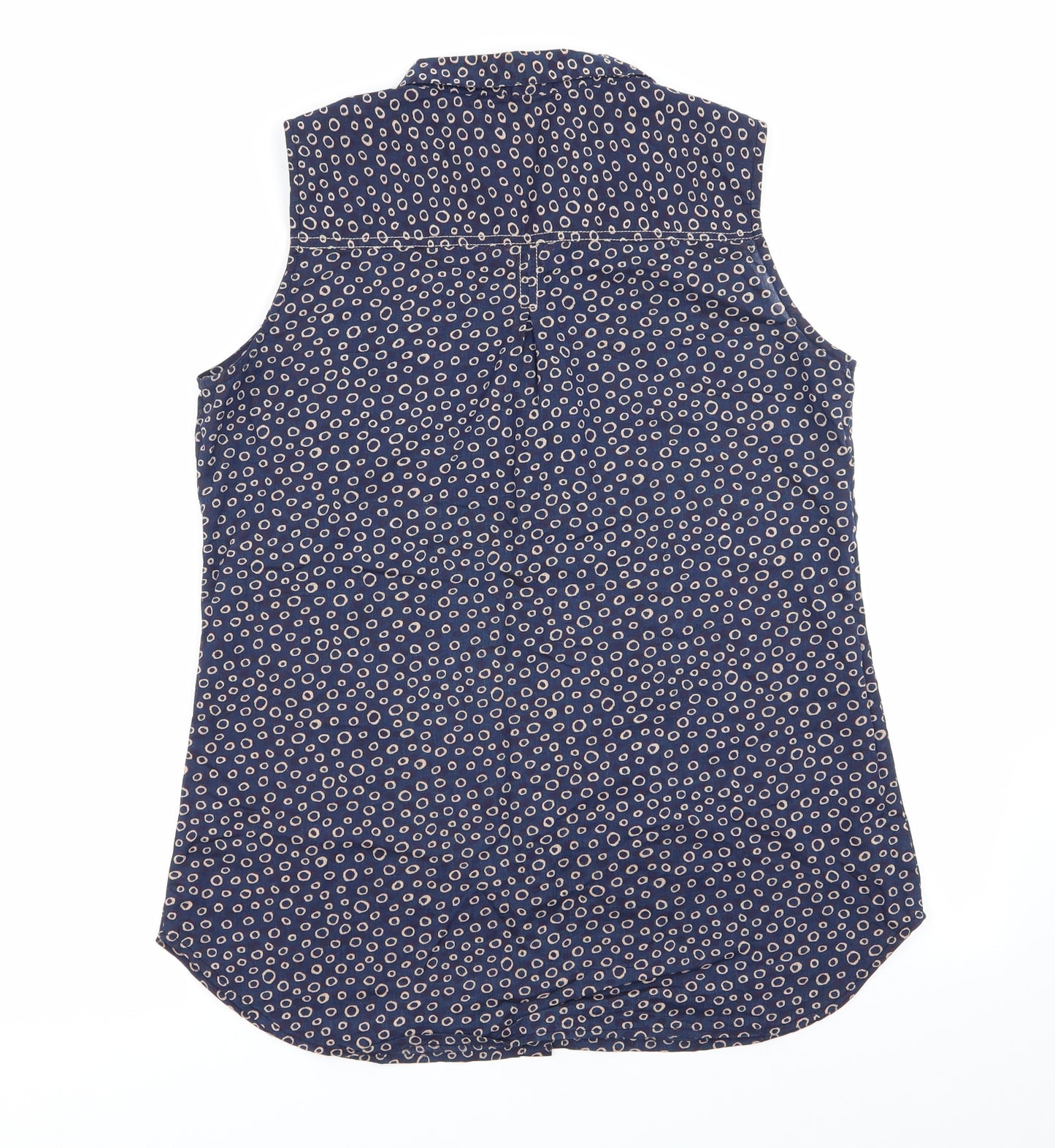 kind Womens Blue Geometric  Basic Button-Up Size XL