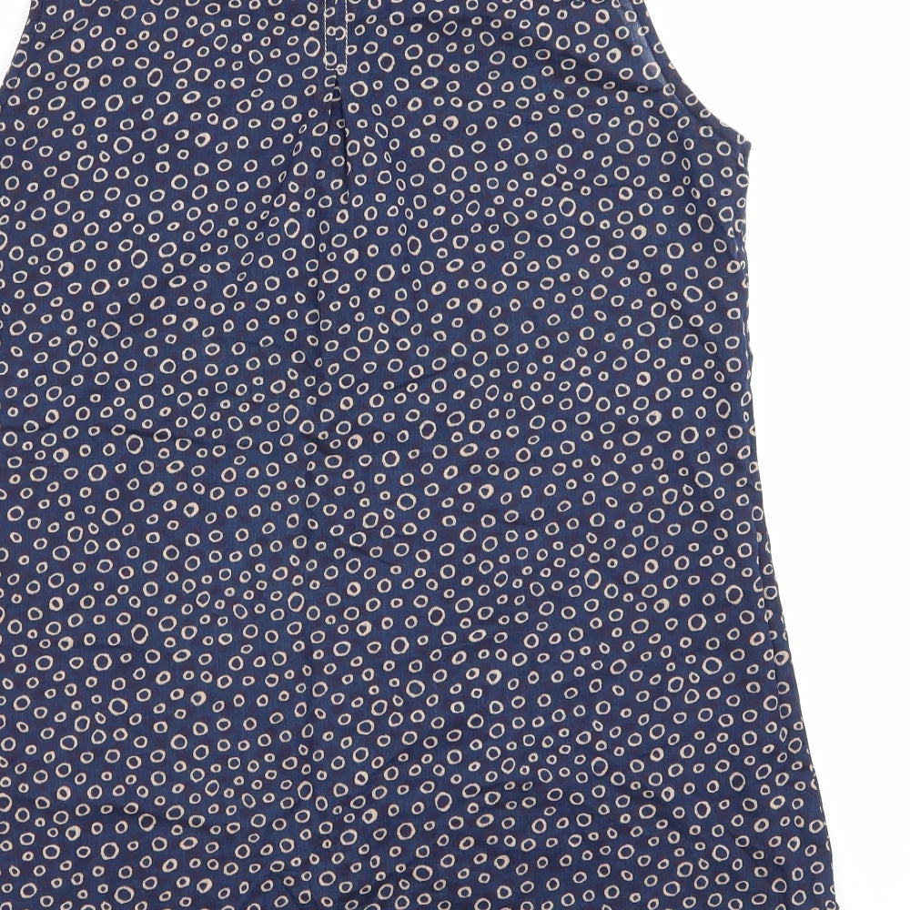 kind Womens Blue Geometric  Basic Button-Up Size XL
