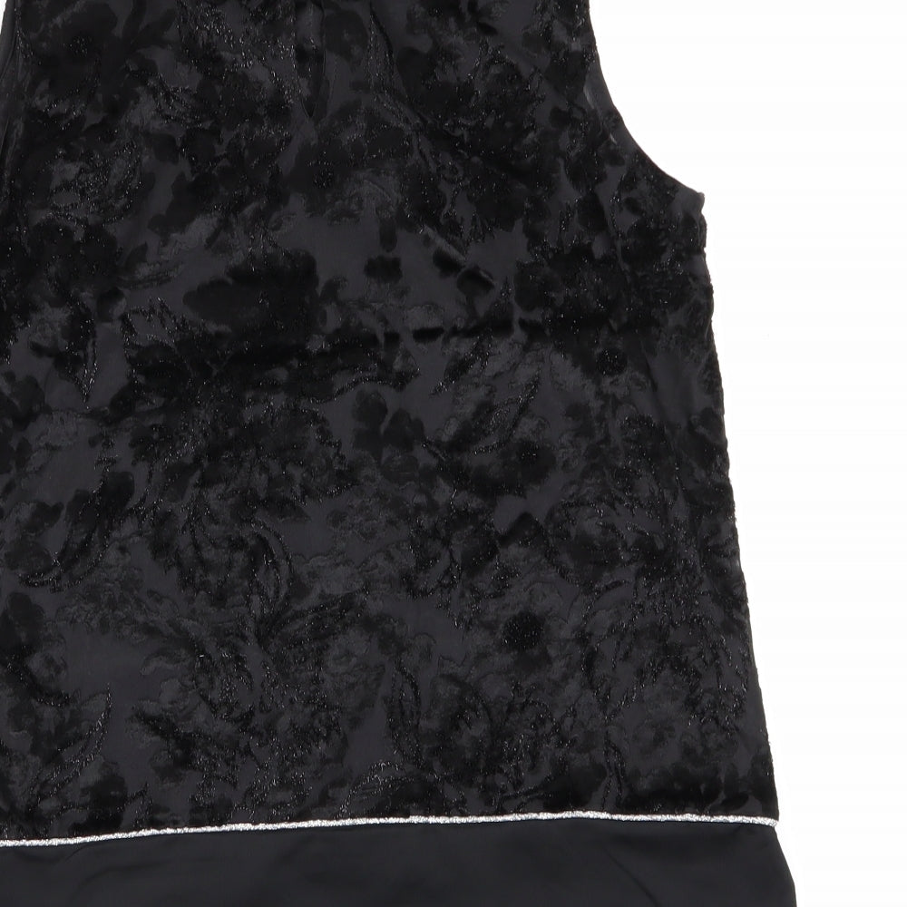NEXT Womens Black Floral  Basic Blouse Size 10