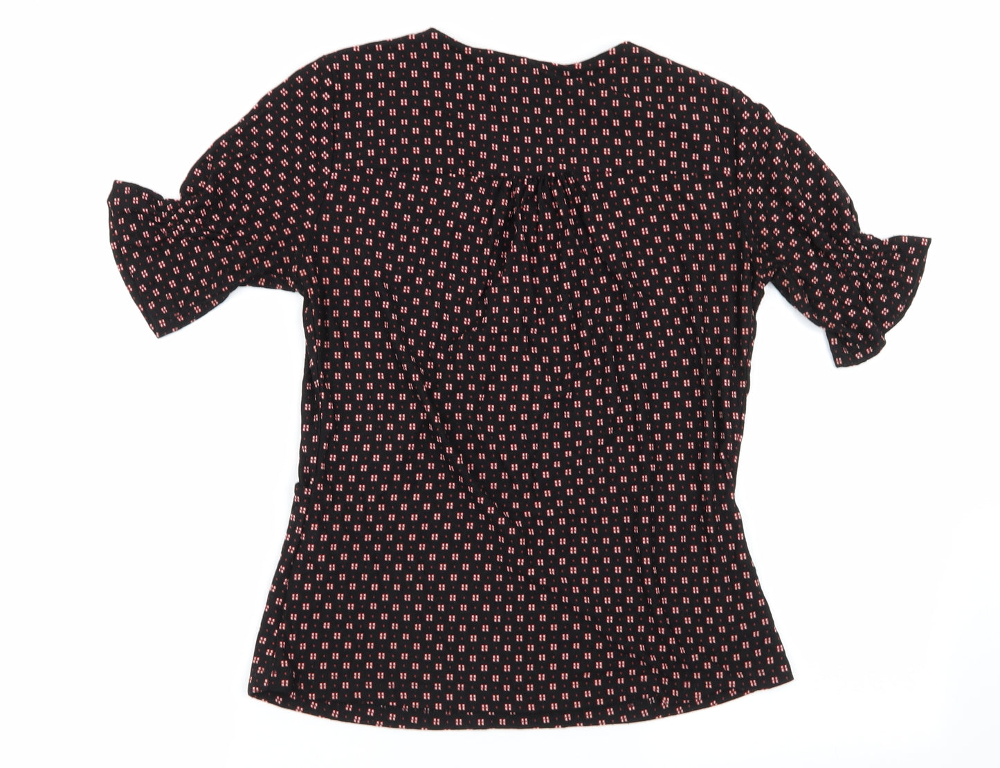 NEXT Womens Black Geometric  Basic Blouse Size 10
