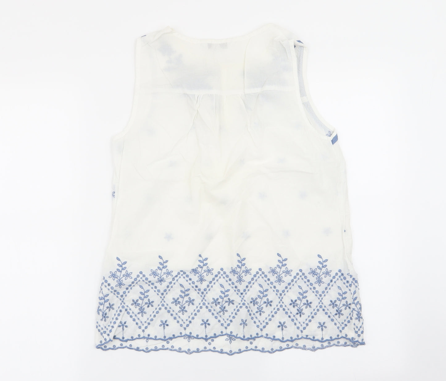 NEXT Womens White Floral  Basic Blouse Size 10