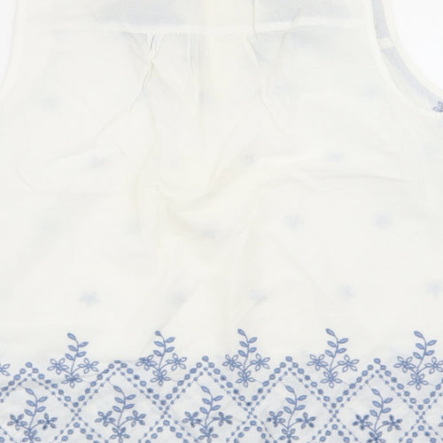 NEXT Womens White Floral  Basic Blouse Size 10