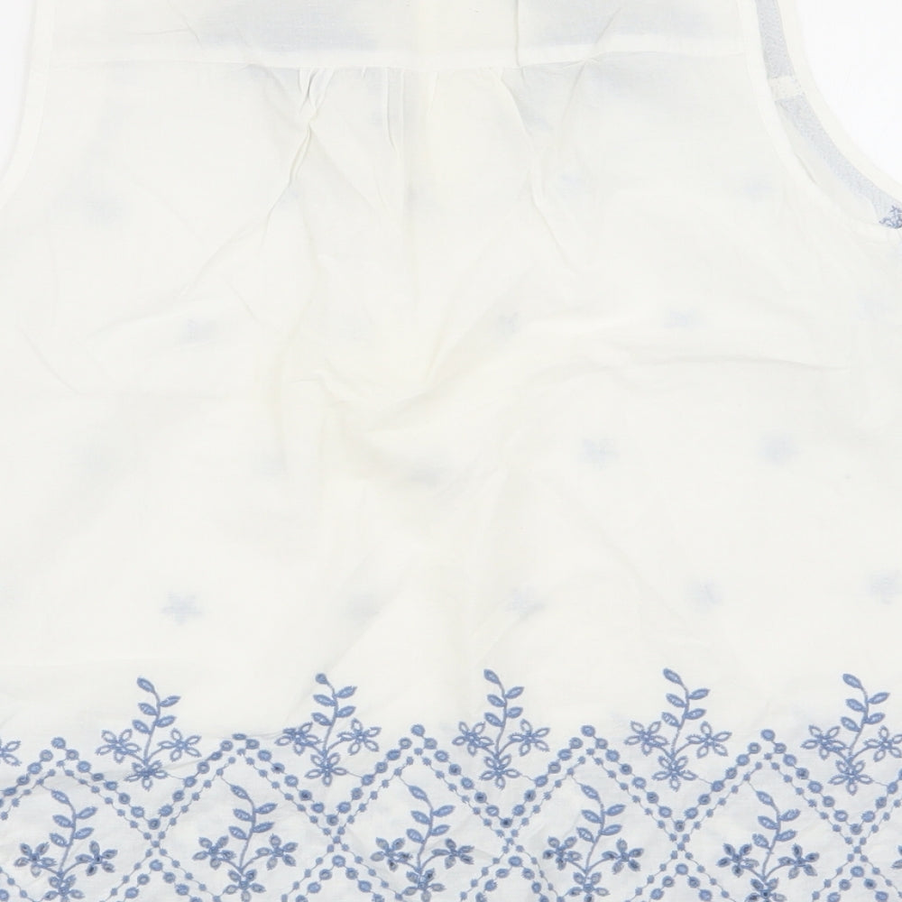 NEXT Womens White Floral  Basic Blouse Size 10