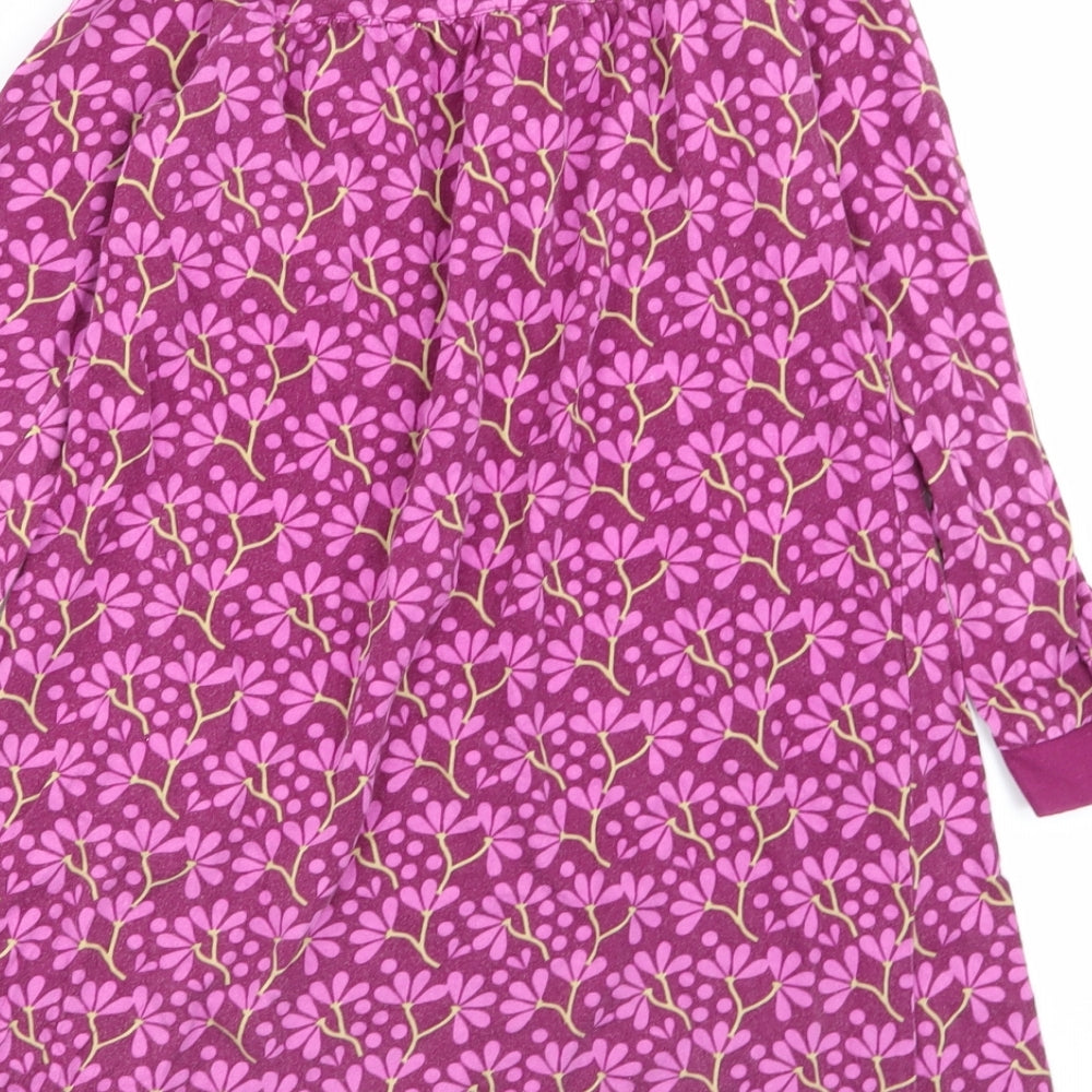 H&M Girls Purple Floral Ramie Fit & Flare  Size 8-9 Years