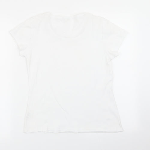 text Womens White   Basic T-Shirt Size S
