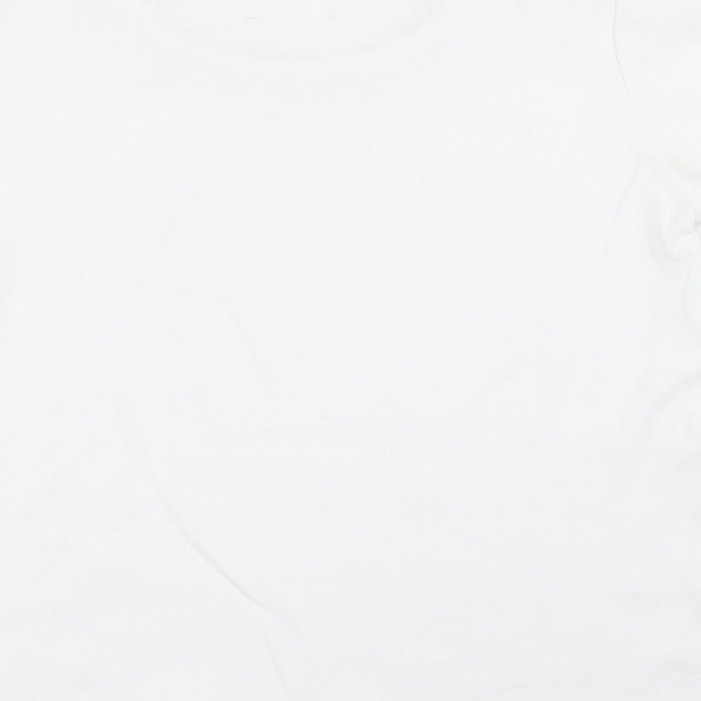 text Womens White   Basic T-Shirt Size S