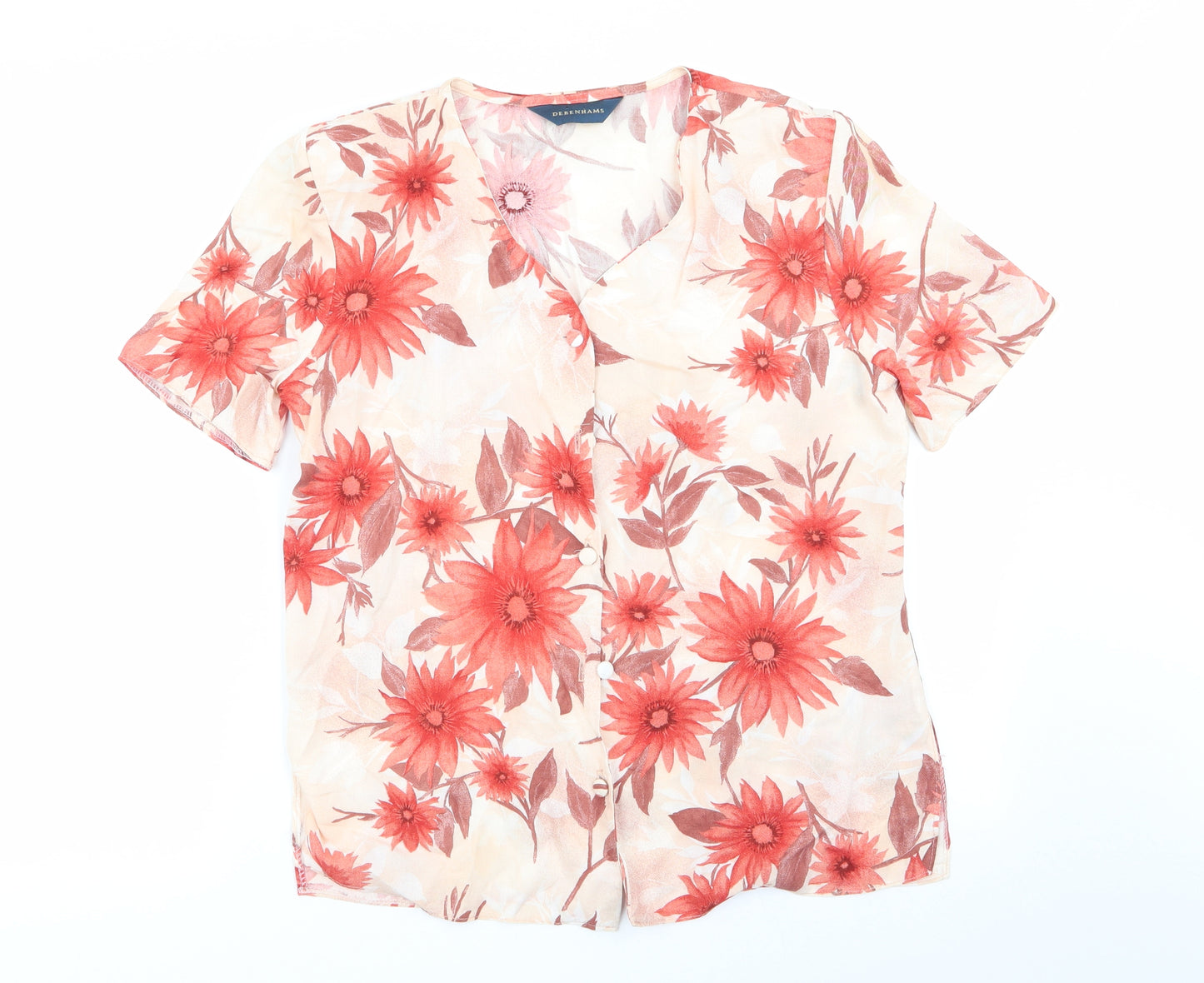 Debenhams Womens Multicoloured Floral  Basic Button-Up Size 10