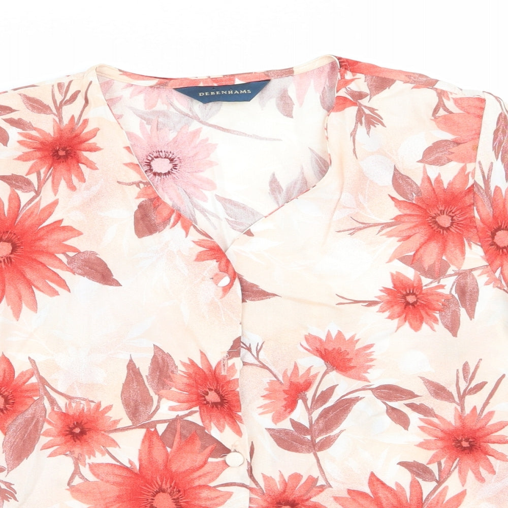 Debenhams Womens Multicoloured Floral  Basic Button-Up Size 10