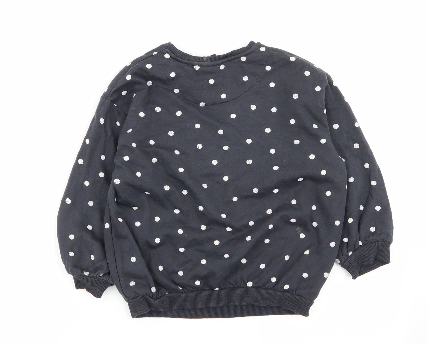 Asda George Girls Grey Polka Dot  Pullover Jumper Size 5-6 Years  - disney