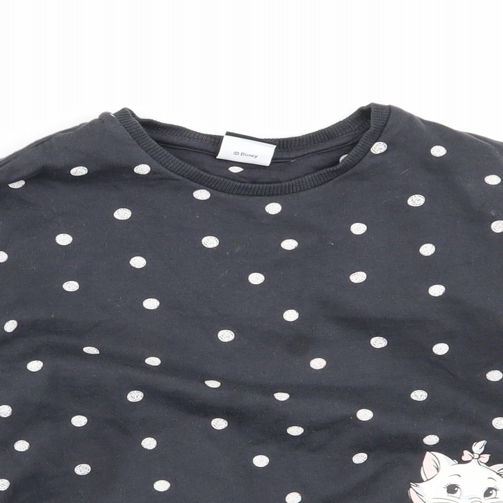 Asda George Girls Grey Polka Dot  Pullover Jumper Size 5-6 Years  - disney