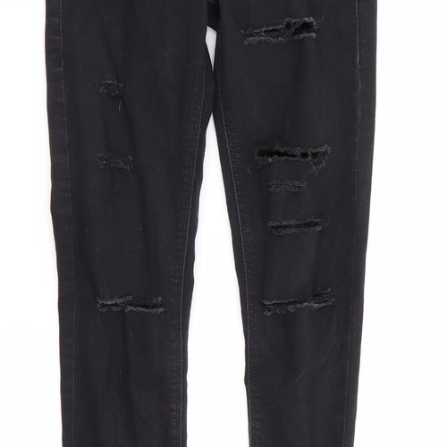 Topshop Womens Black   Skinny Jeans Size 25 in L32 in - RIPPED JEANS