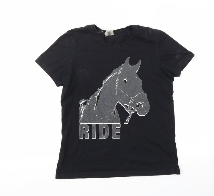 Stedman Boys Black Geometric  Basic T-Shirt Size M
