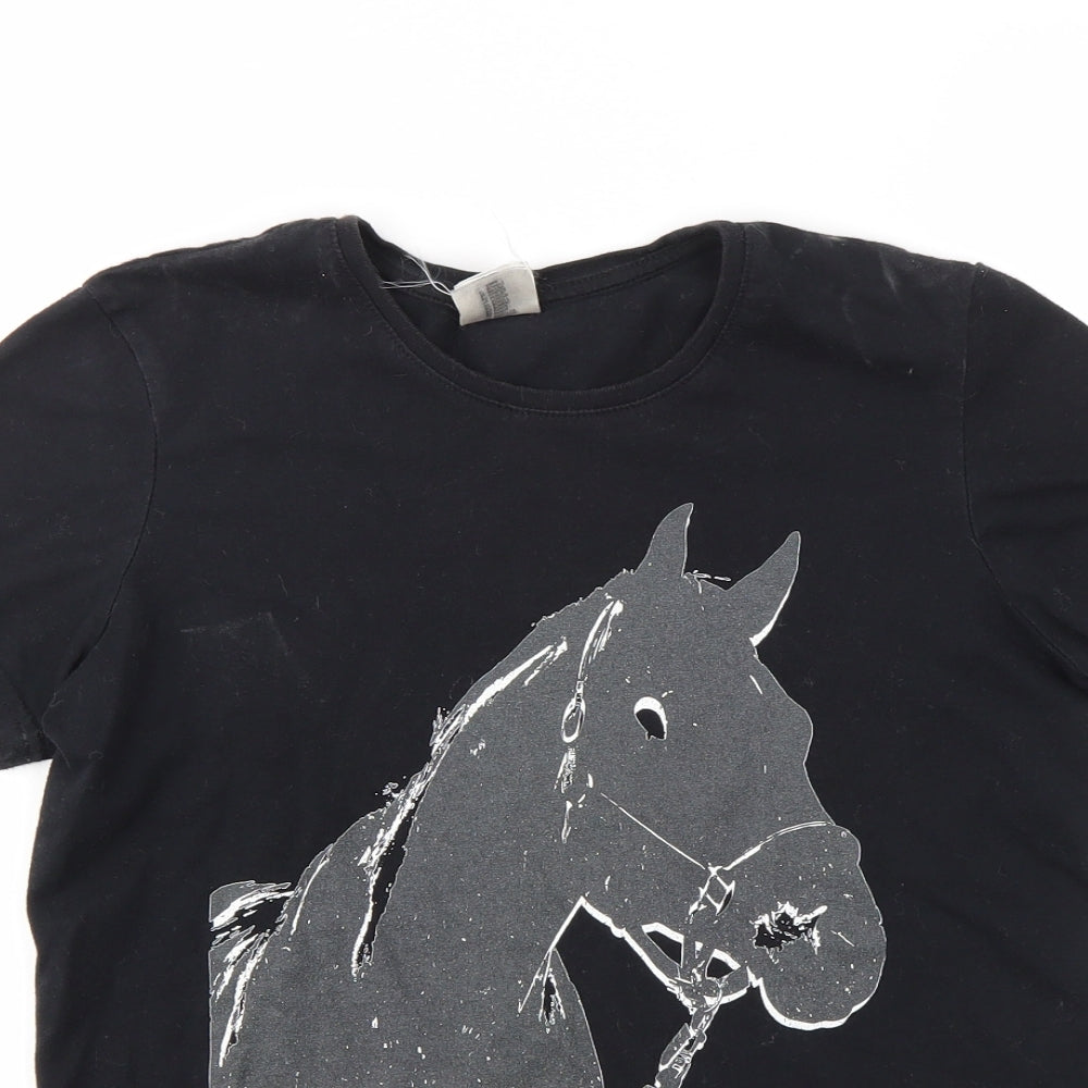 Stedman Boys Black Geometric  Basic T-Shirt Size M