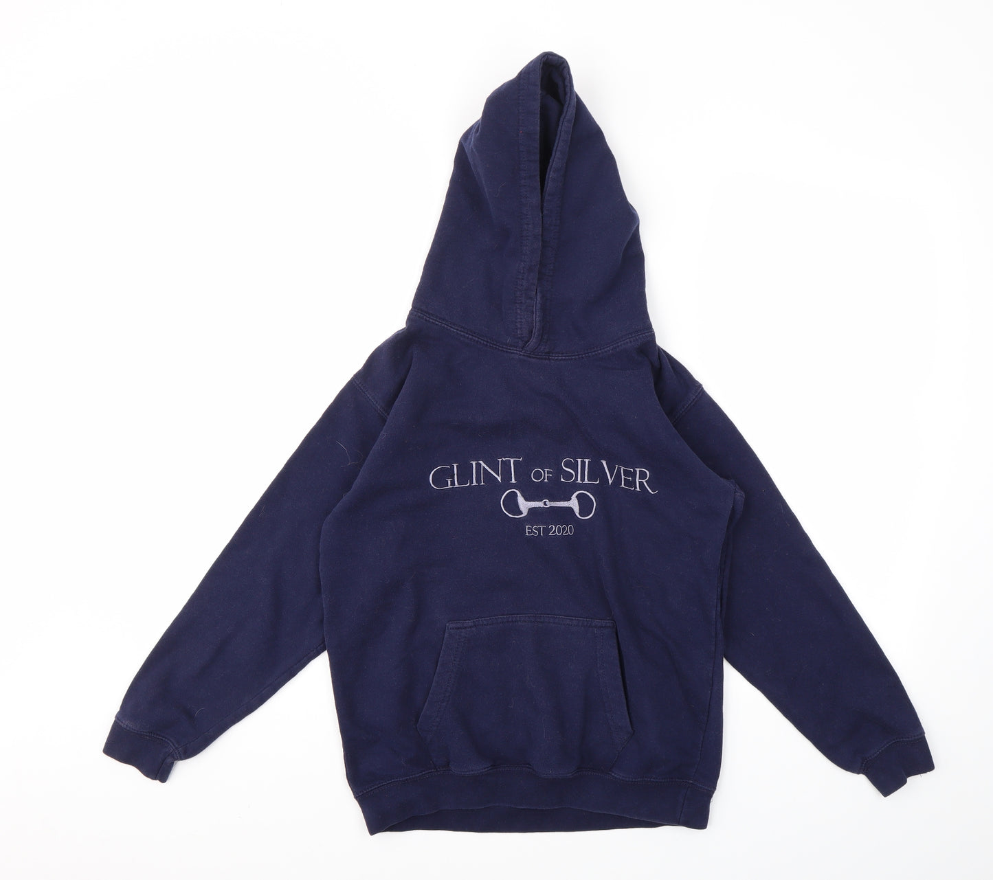 JUSTHOODS Boys Blue Geometric  Pullover Hoodie Size 12-13 Years