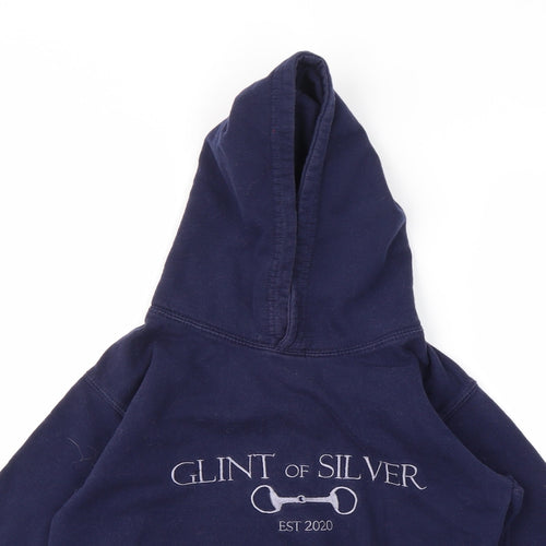 JUSTHOODS Boys Blue Geometric  Pullover Hoodie Size 12-13 Years
