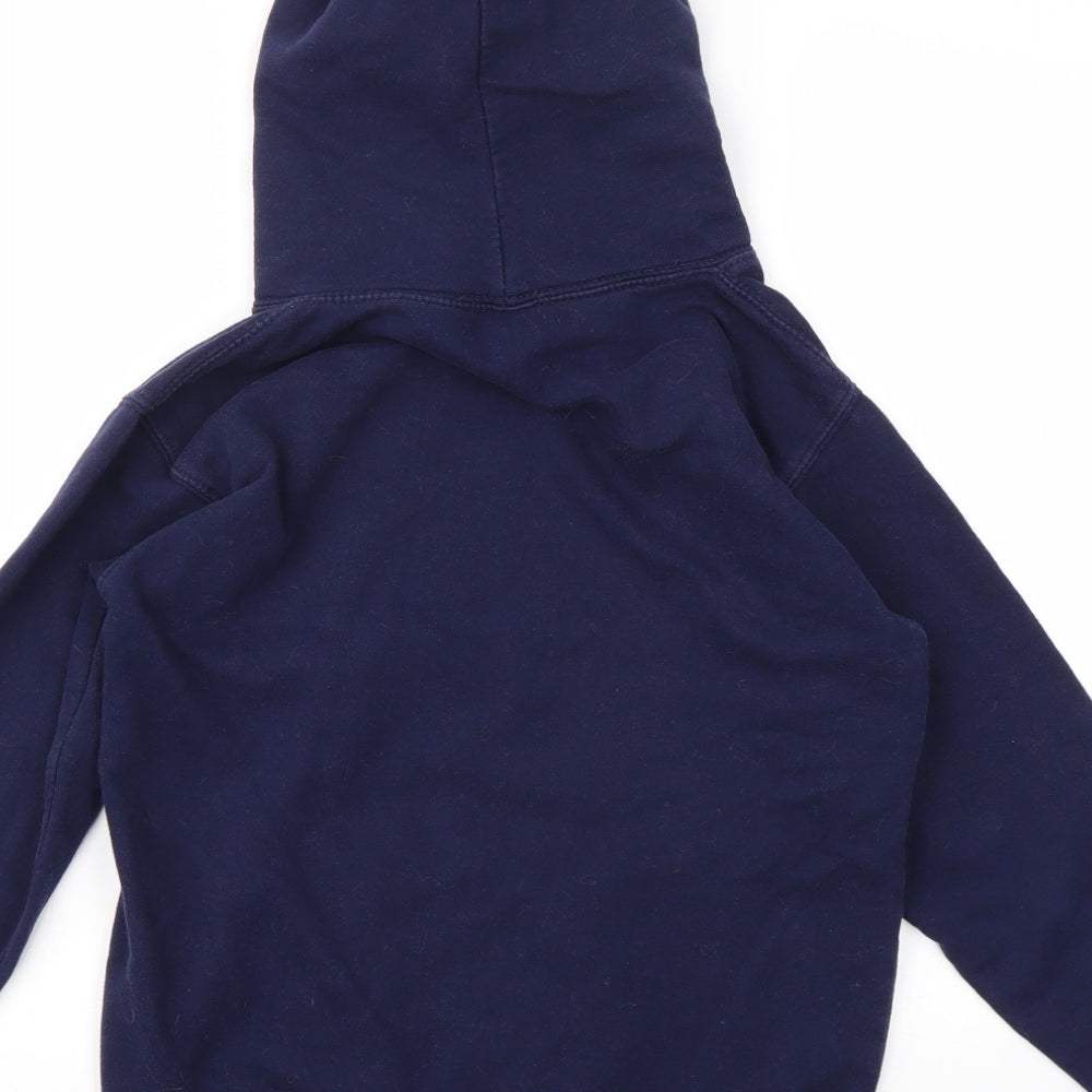 JUSTHOODS Boys Blue Geometric  Pullover Hoodie Size 12-13 Years
