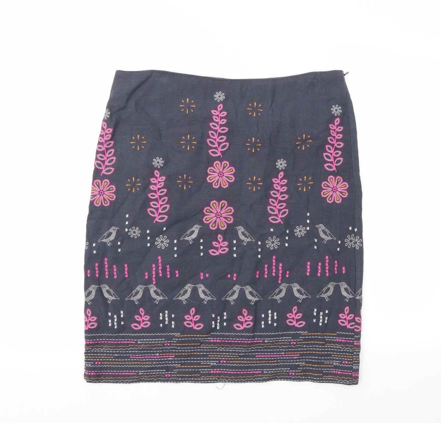 White Stuff Womens Blue Geometric  A-Line Skirt Size 12