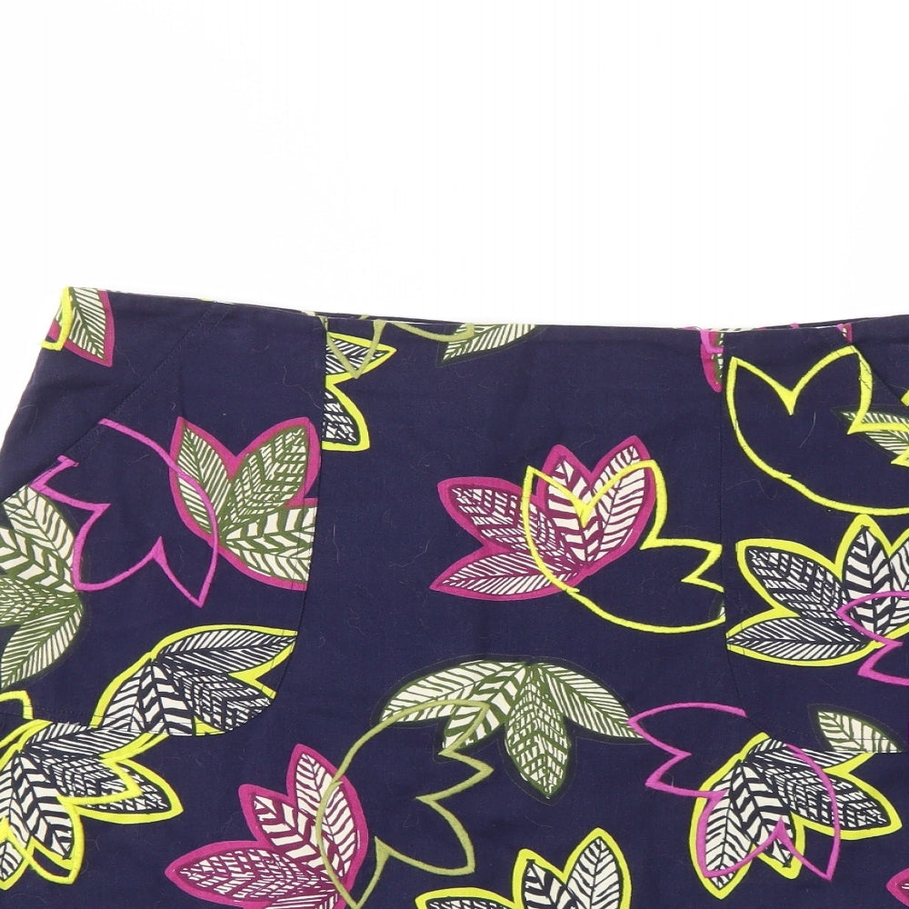 White Stuff Womens Blue Geometric  A-Line Skirt Size 12