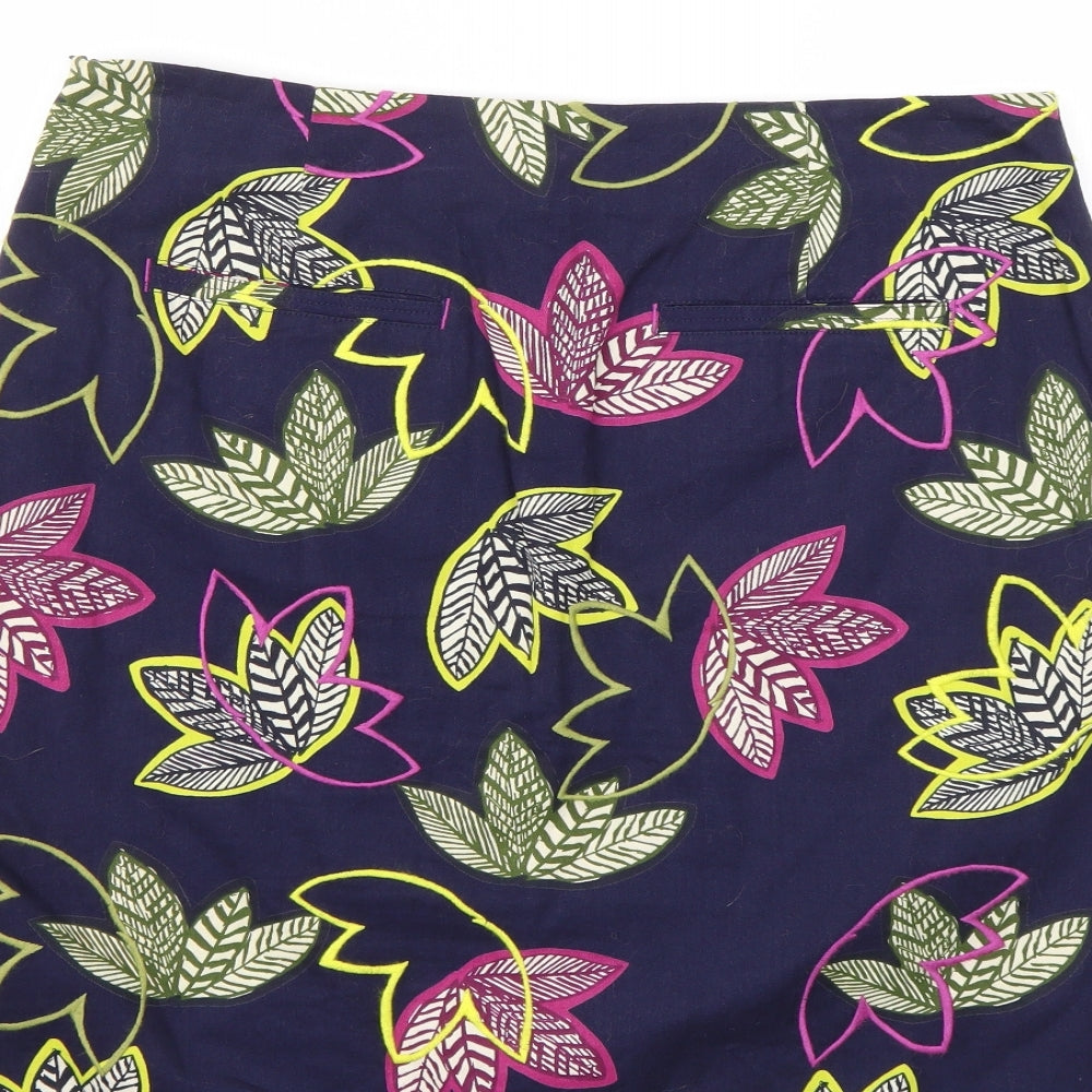 White Stuff Womens Blue Geometric  A-Line Skirt Size 12