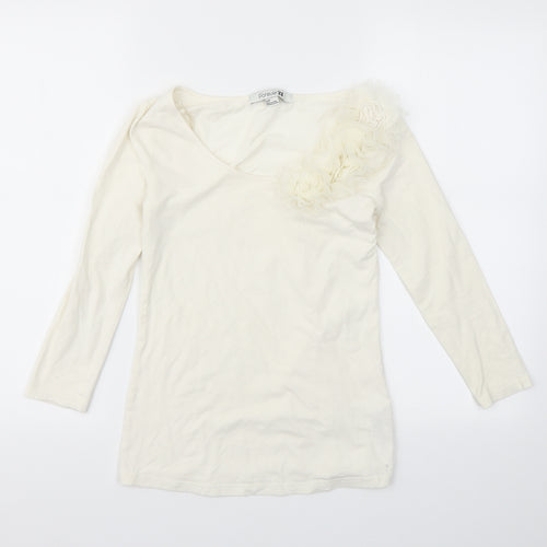 FOREVER 21 Womens Ivory   Basic T-Shirt Size S