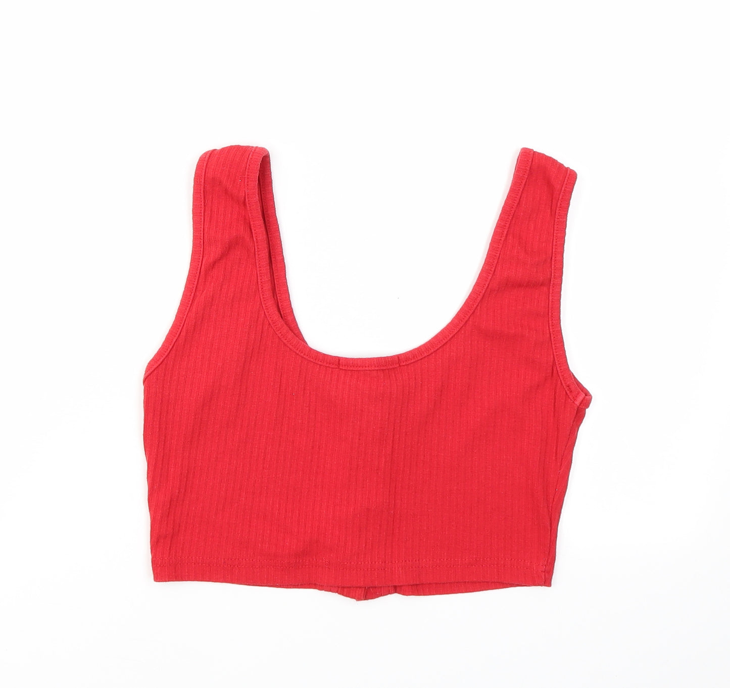 Missguided Womens Red Houndstooth  Basic T-Shirt Size 12