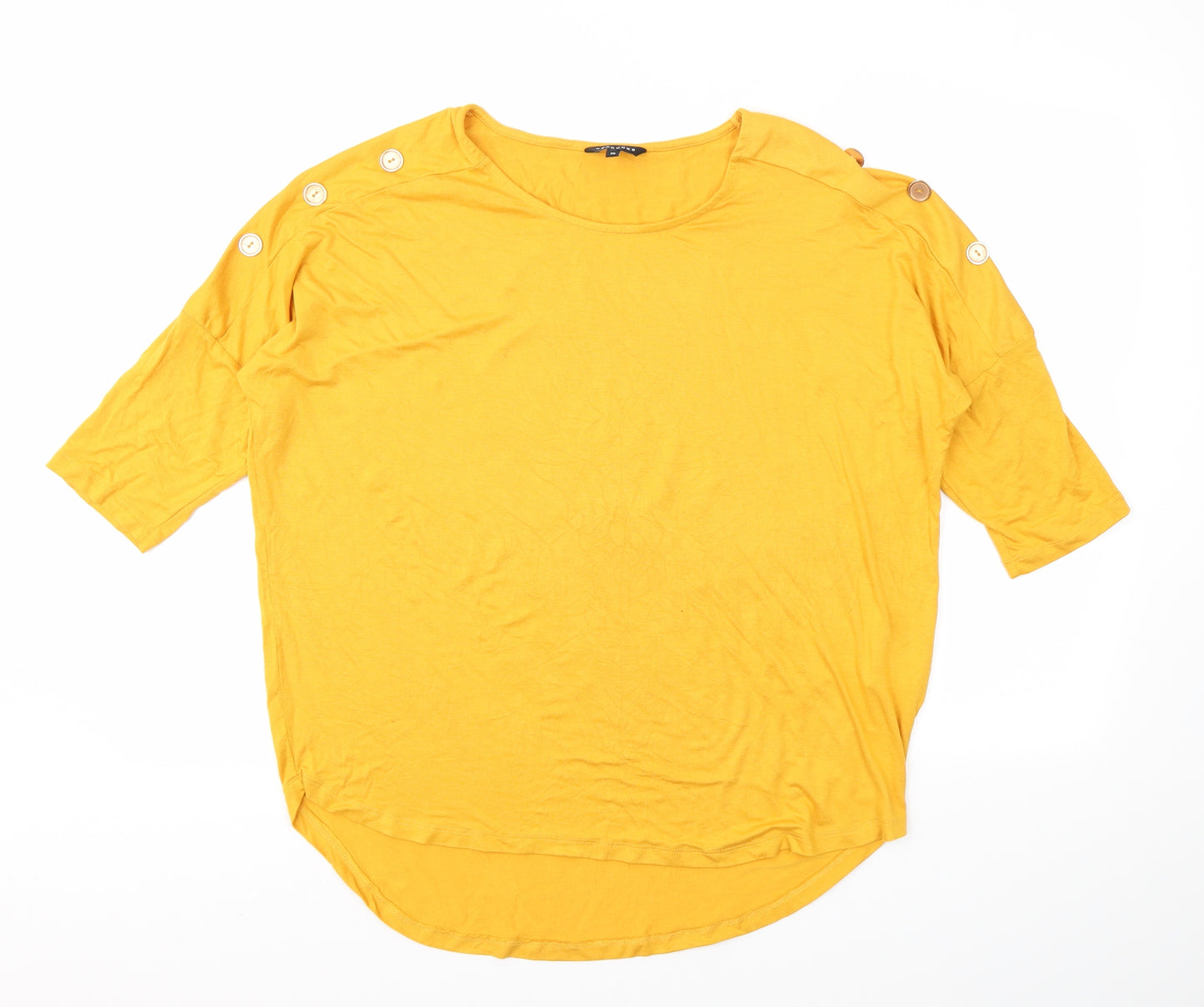 Peacocks Womens Yellow   Basic T-Shirt Size 16