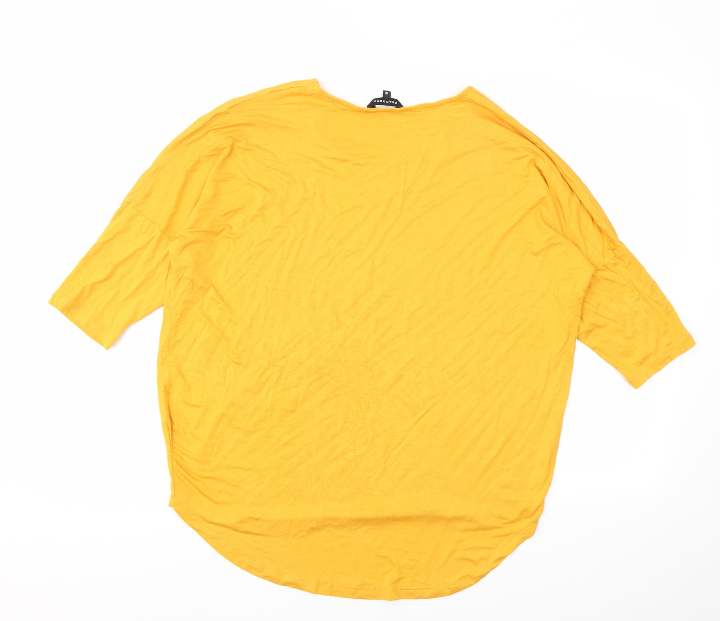 Peacocks Womens Yellow   Basic T-Shirt Size 16