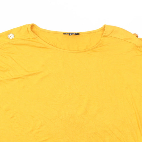 Peacocks Womens Yellow   Basic T-Shirt Size 16
