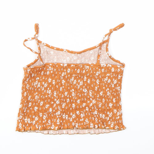 New Look Womens Orange Floral  Basic Polo Size 14