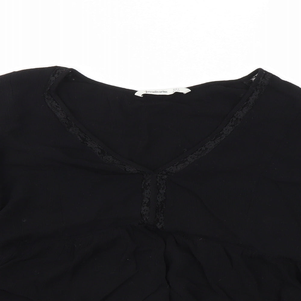 Stradivarius Womens Black   Basic T-Shirt Size L