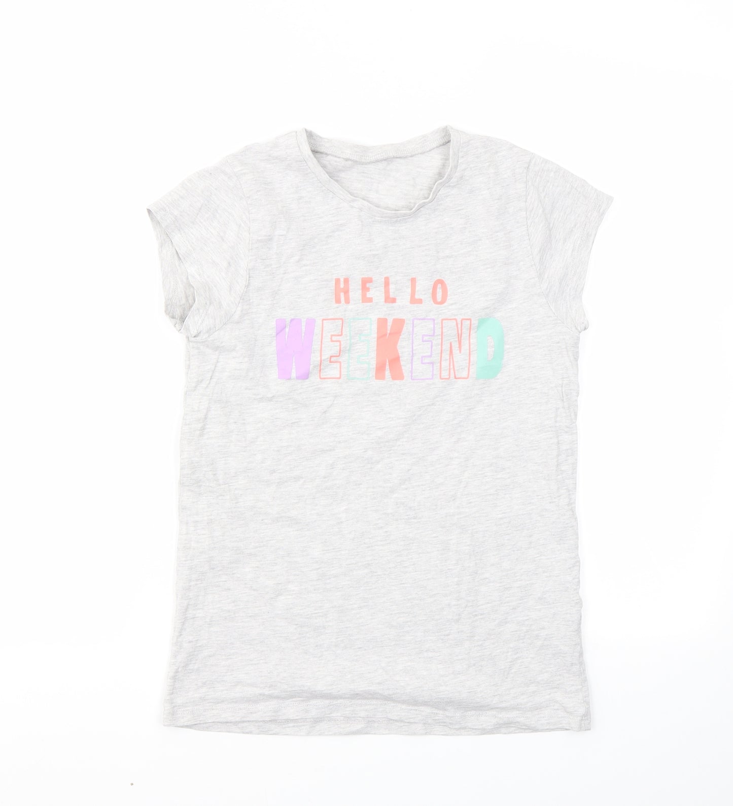 George Girls Grey   Basic T-Shirt Size 13-14 Years