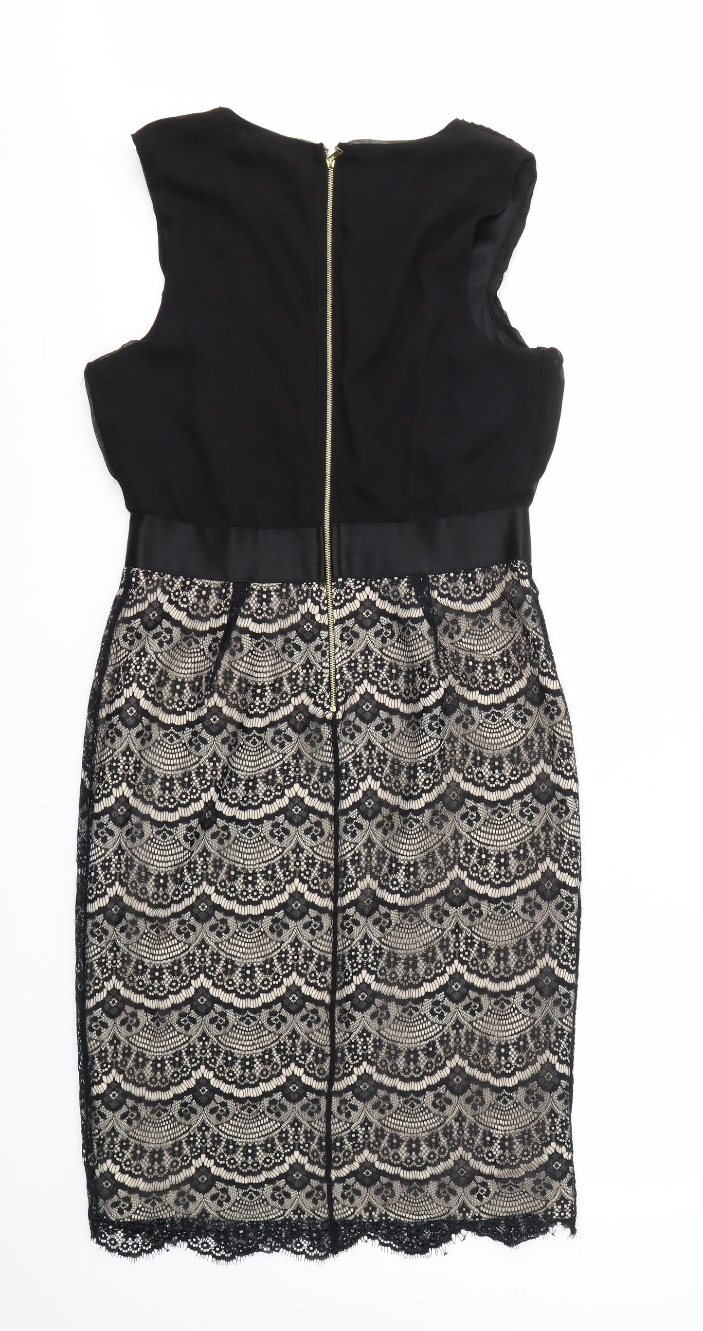Boohoo Womens Black Geometric  Fit & Flare  Size 16