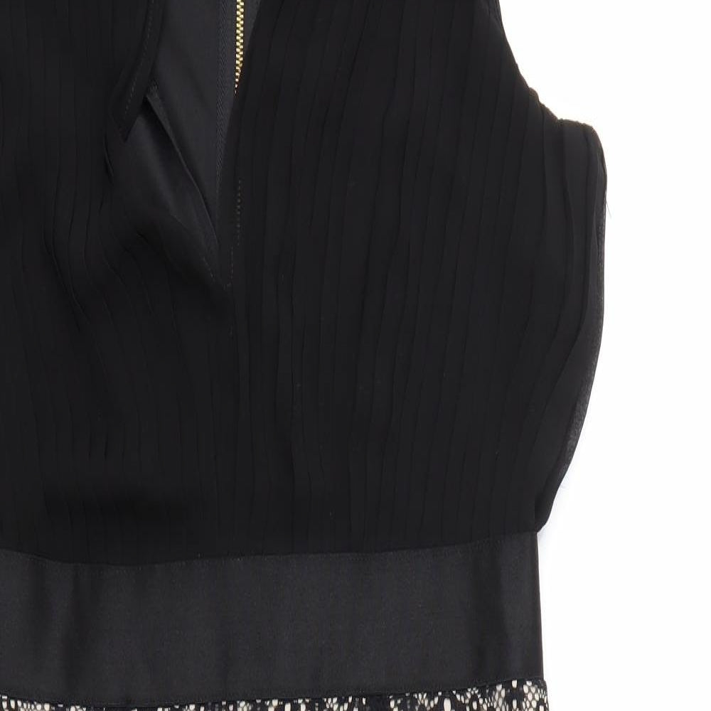 Boohoo Womens Black Geometric  Fit & Flare  Size 16