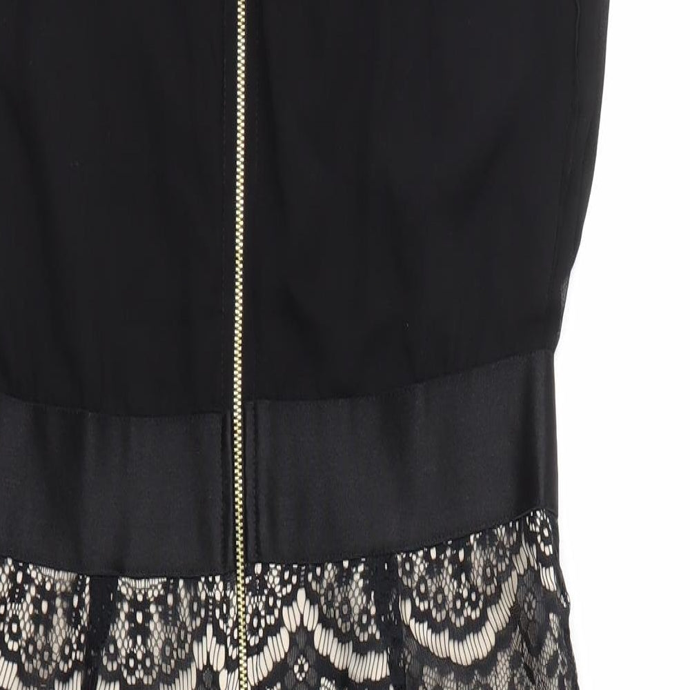 Boohoo Womens Black Geometric  Fit & Flare  Size 16