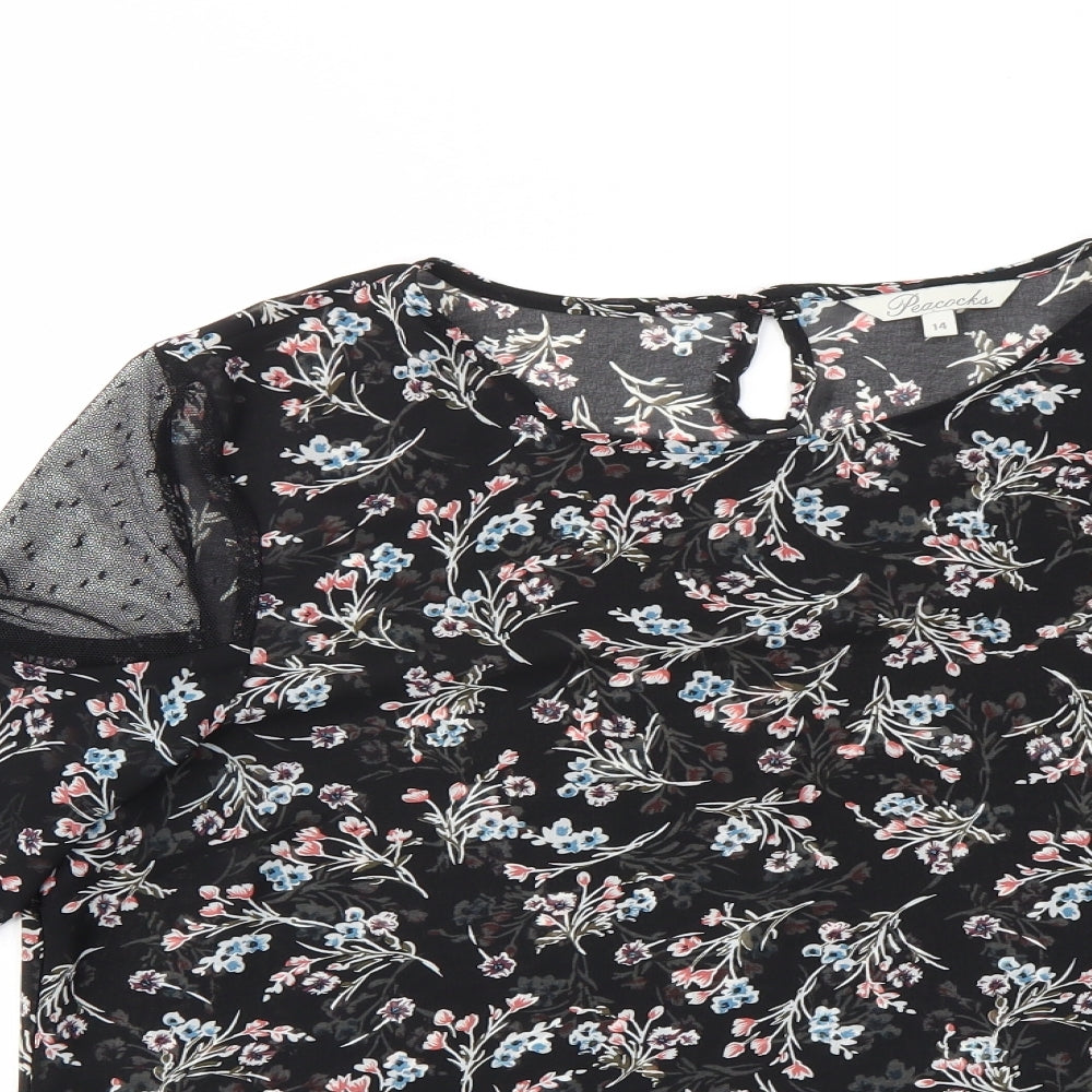Peacocks Womens Multicoloured Floral  Basic Blouse Size 14