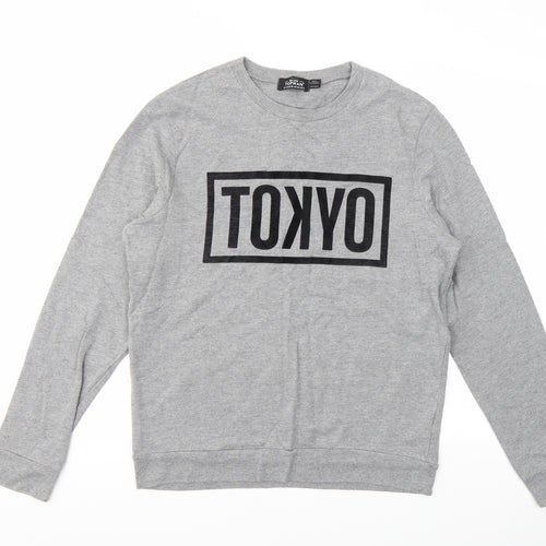 Topman Mens Grey Geometric  Pullover Sweatshirt Size M
