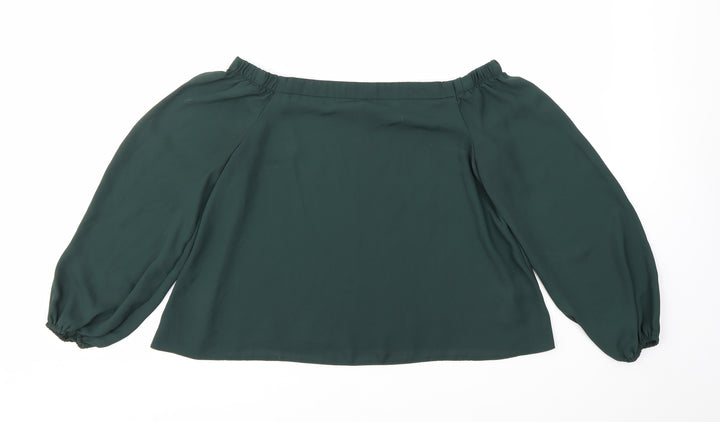 New Look Womens Green Basic Blouse Size 10