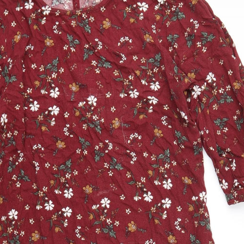 TU Womens Red Floral  Fit & Flare  Size 18