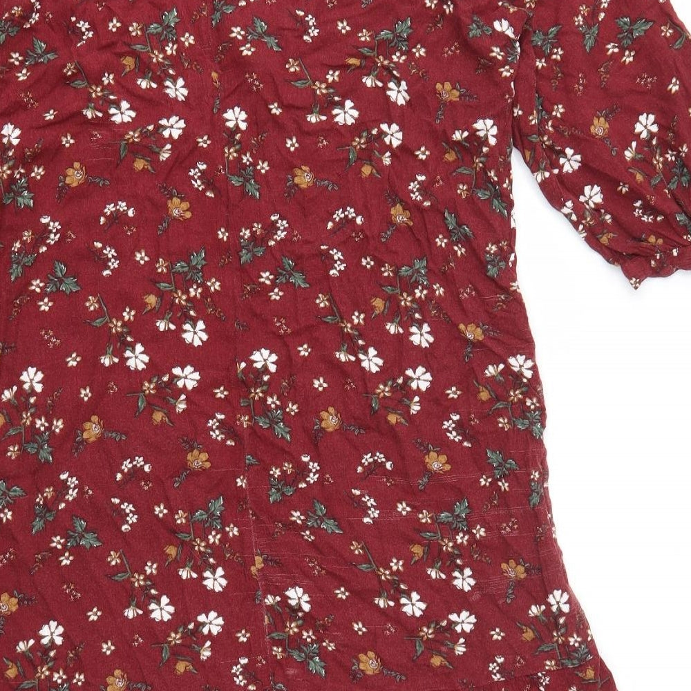 TU Womens Red Floral  Fit & Flare  Size 18