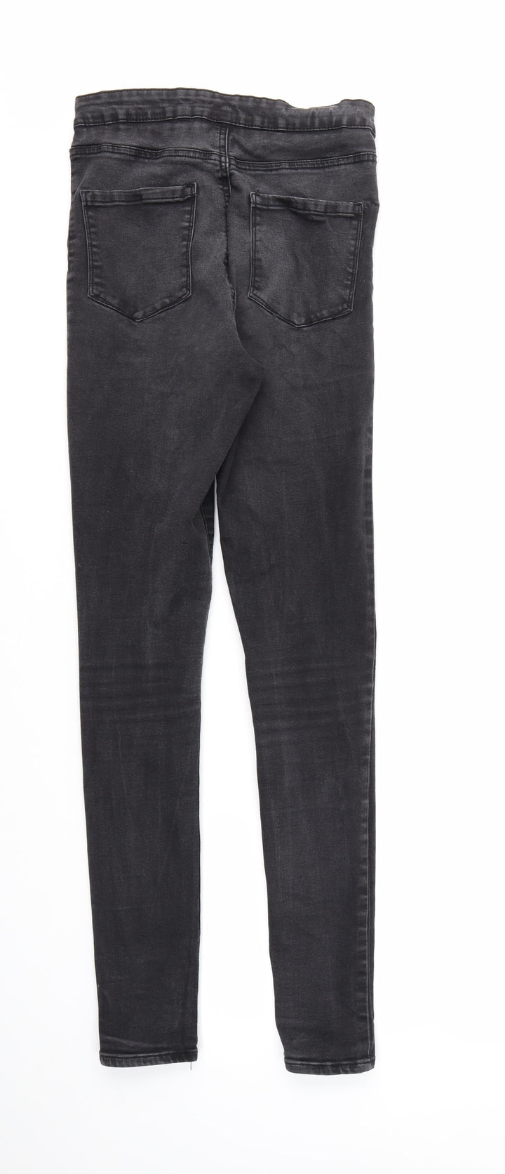 DENIM &CO Womens Black Houndstooth Skinny Jeans Size 12 L30 in