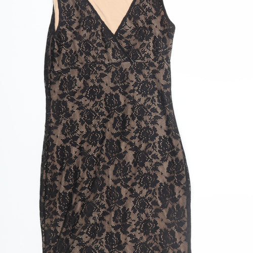 BPC Womens Black Floral  Wrap Dress  Size XS