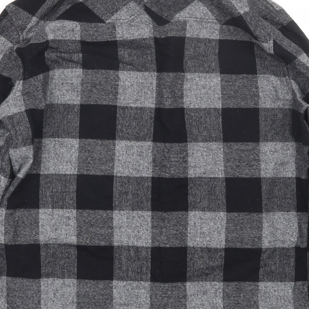 Duck & Cover Mens Black Plaid   Button-Up Size XL