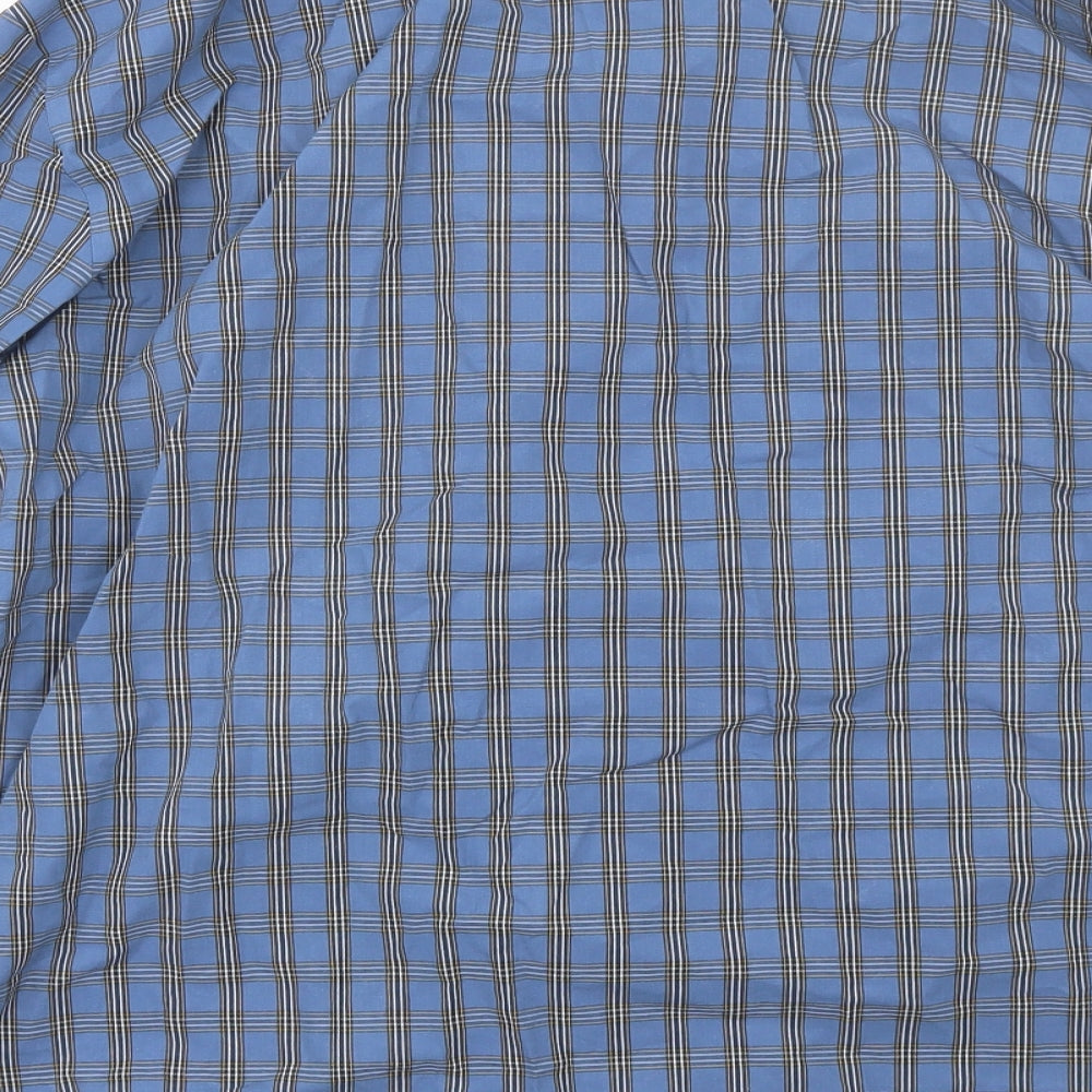 M&S Mens Blue Plaid   Pyjama Top Size L