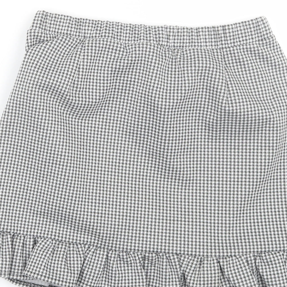 F&F Girls Black Check  Mini Skirt Size 13-14 Years