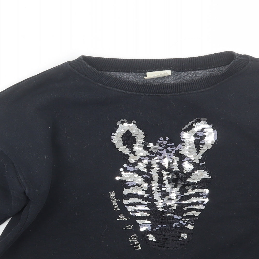 Zara Girls Black   Pullover Sweatshirt Size 13-14 Years  - Zebra